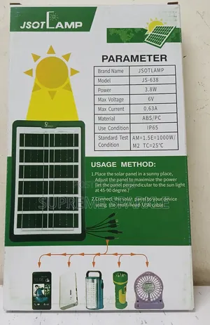 Jsotlamp 3.8w Solar Panel Charger - Multi-usb For Phones & Fans