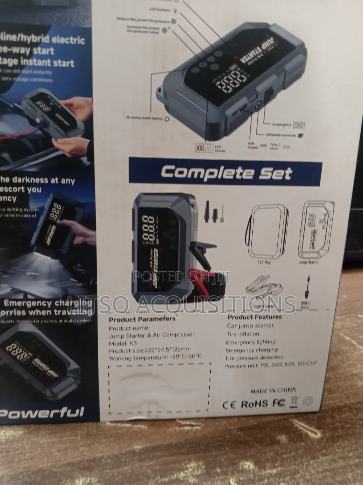 12v Jump Starter Pack With Air Compressor
