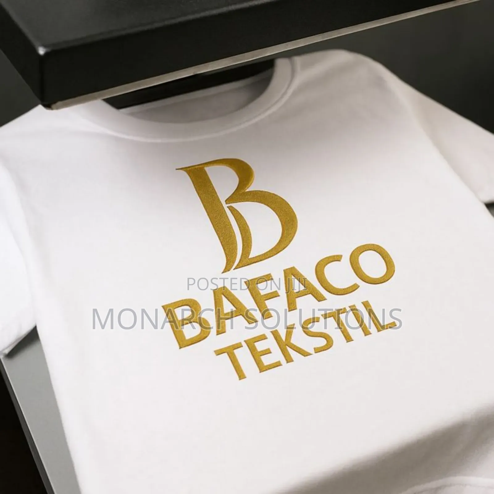 White Tshirt With Gold Artwork