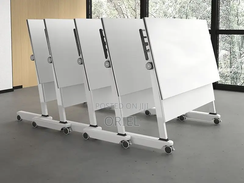 Office Table : White Foldable Training Office Table