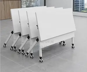 Office Table : White Foldable Training Office Table
