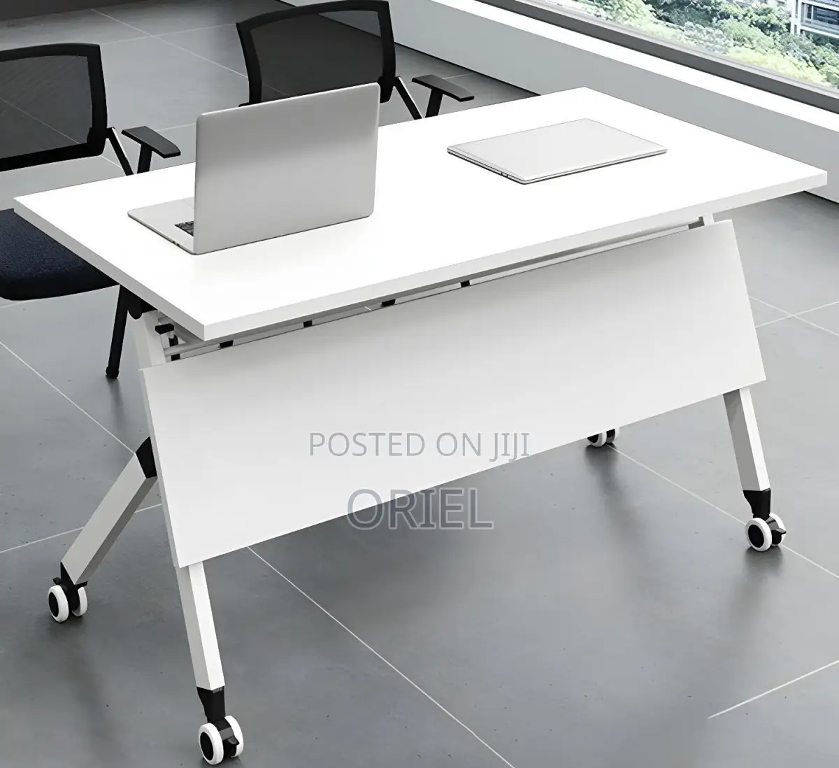 Office Table : White Foldable Training Office Table