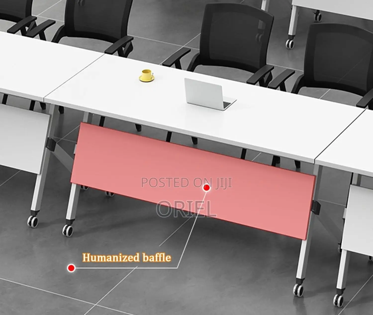 Office Table : White Foldable Training Office Table