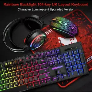 Thunderwolf 4-in-1 Gaming Combo Keyboard Mouse Set Headset + Mouse Pad
