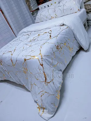 Gold Marble Texture Foil Style Duvet Cover Set Size:6*6/6*7 Sk