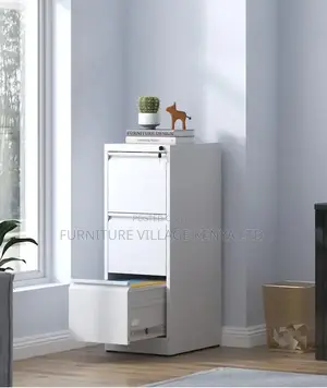 Office Cabinet; 3 Drawer Metal Vertical File Cabinet With Lock