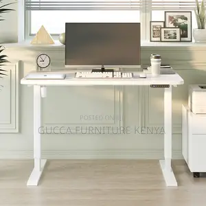 White Smart Sit Stand Electric Adjustable Table