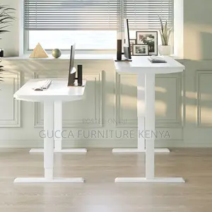 White Smart Sit Stand Electric Adjustable Table