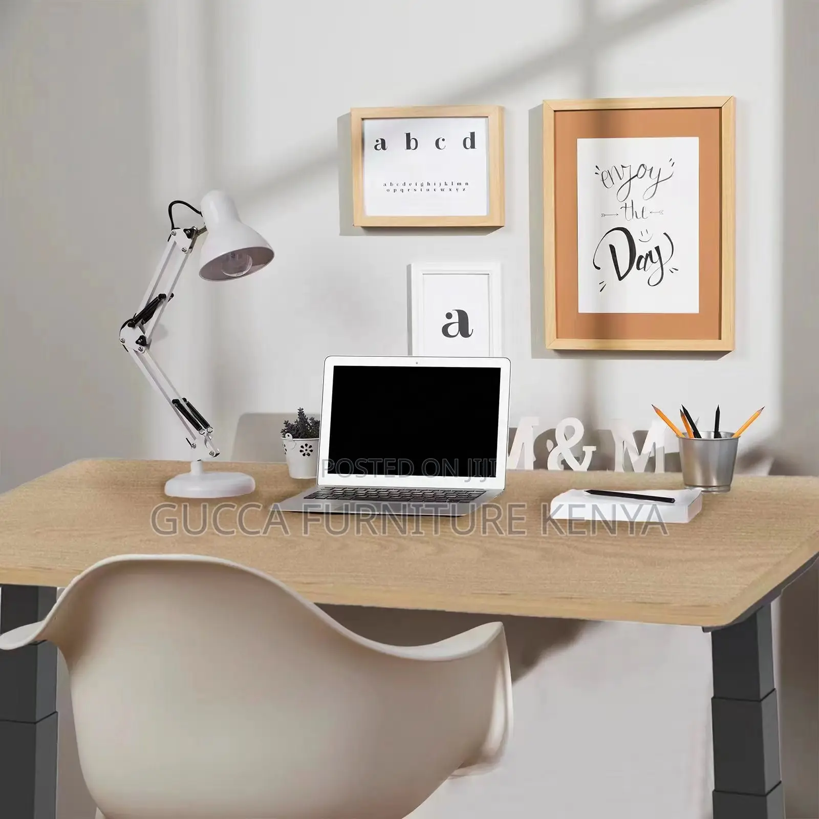 White Smart Sit Stand Electric Adjustable Table