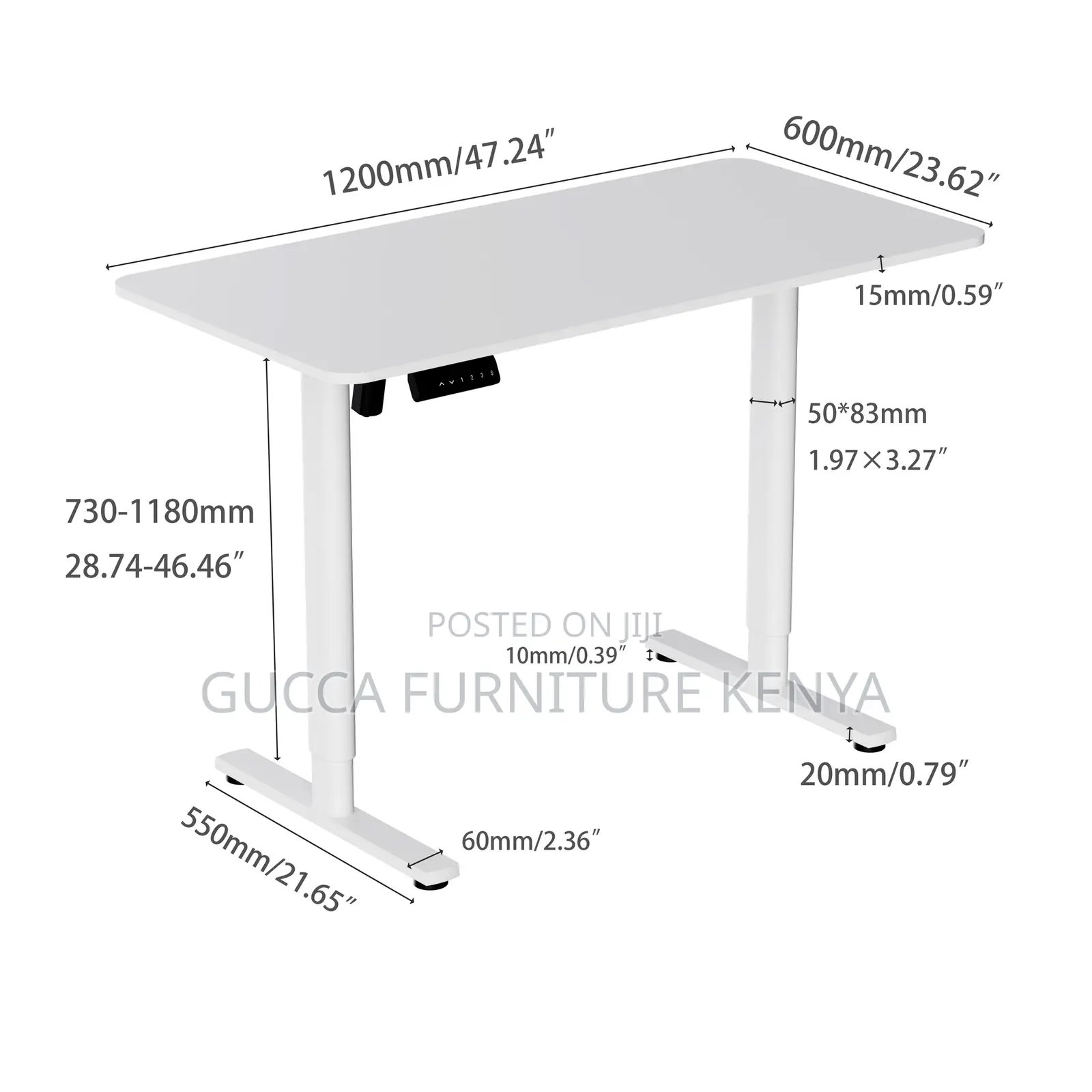 White Smart Sit Stand Electric Adjustable Table
