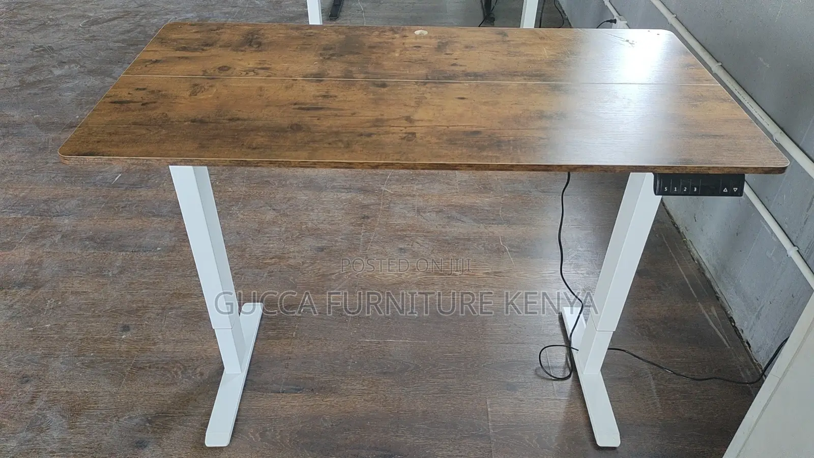 White Smart Sit Stand Electric Adjustable Table