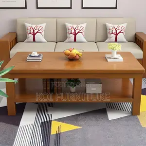 Coffee Table; Mahogany Brown Coffee Table With Under Storage