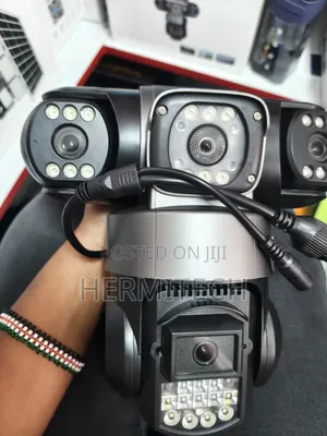 Triple Lens Electric 4g Ethernet Cable Ip Camera Monitor Lights