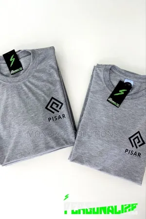 Light Grey Round Neck Tshirts Good for Black Logo