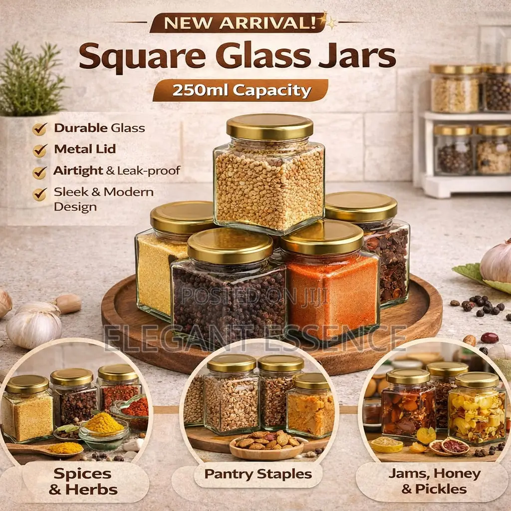 250ml Square Glass Jar