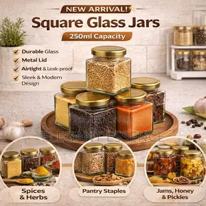 250ml Square Glass Jar
