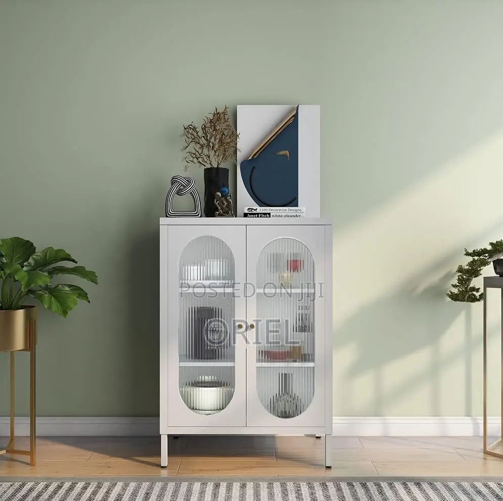 Cabinets:- Lockable Office Cabinet With Glass Display Doors