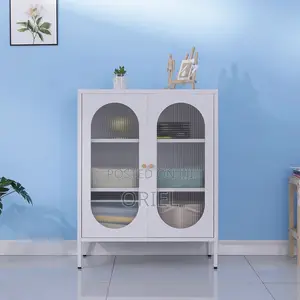Cabinets:- Lockable Office Cabinet With Glass Display Doors
