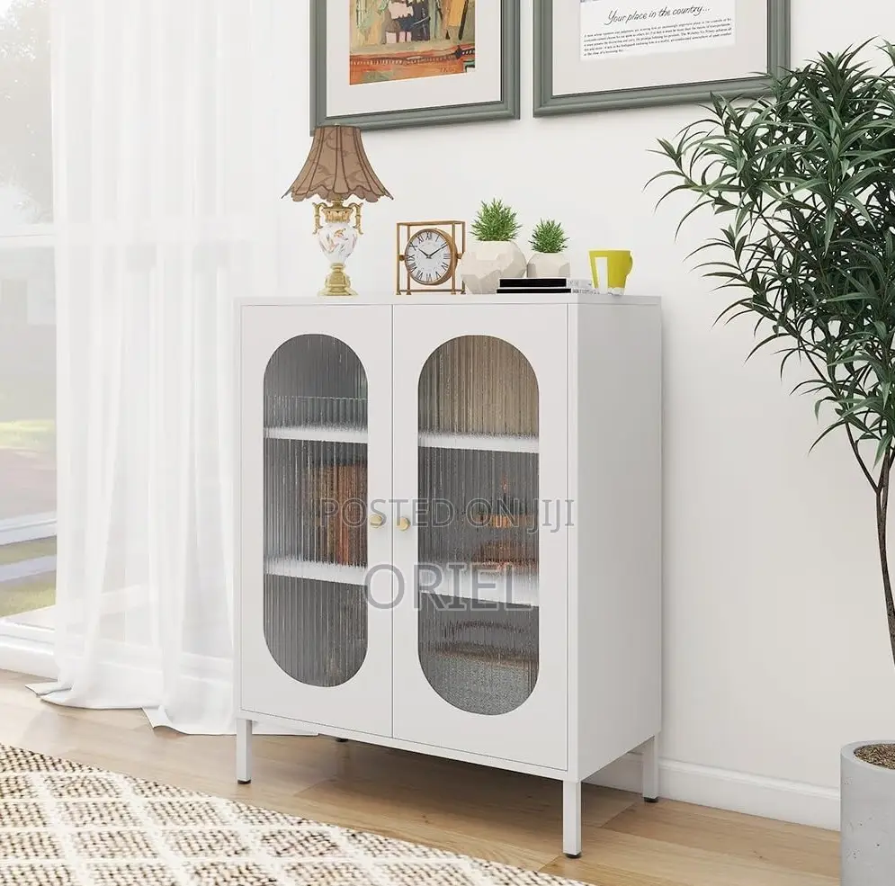 Cabinets:- Lockable Office Cabinet With Glass Display Doors