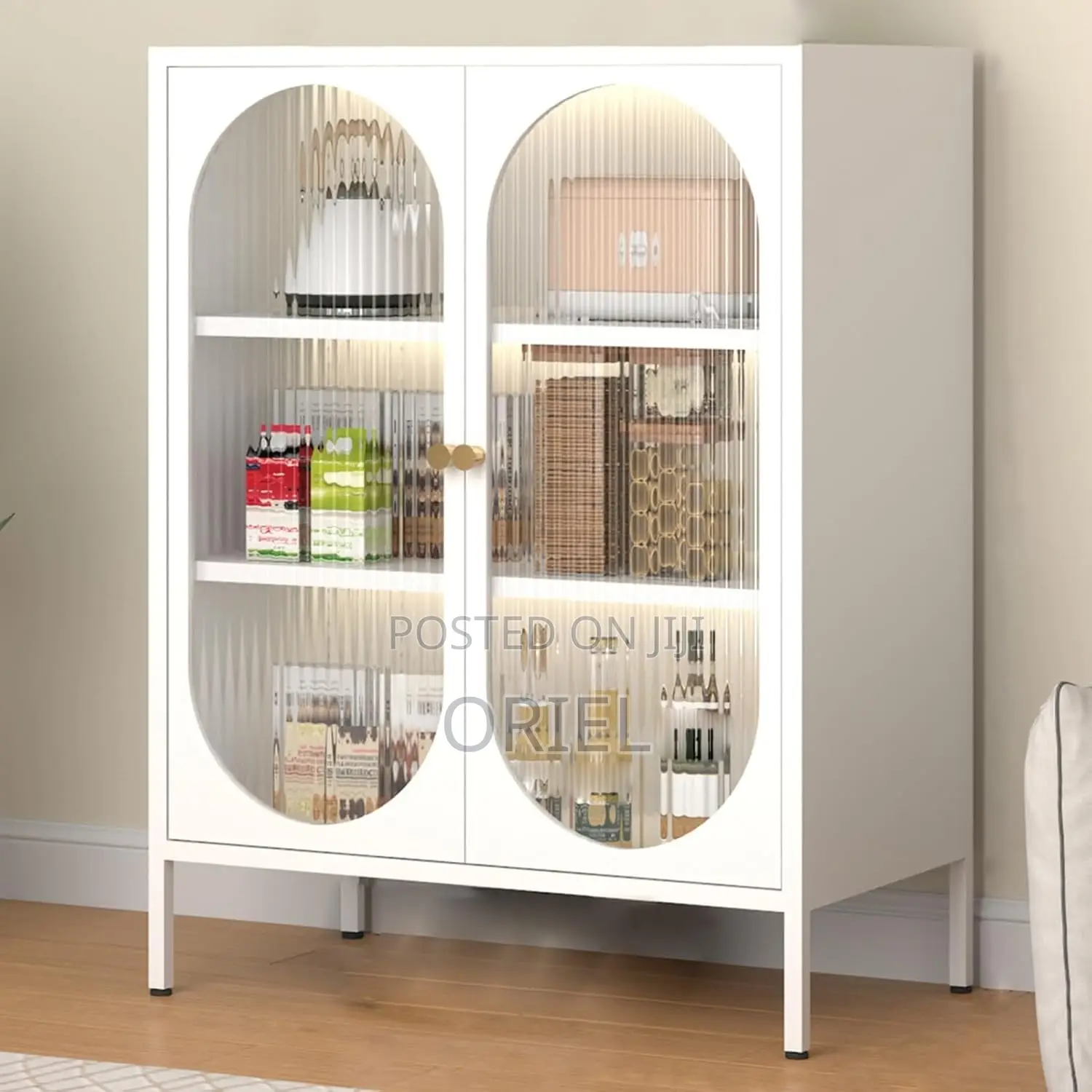 Cabinets:- Lockable Office Cabinet With Glass Display Doors