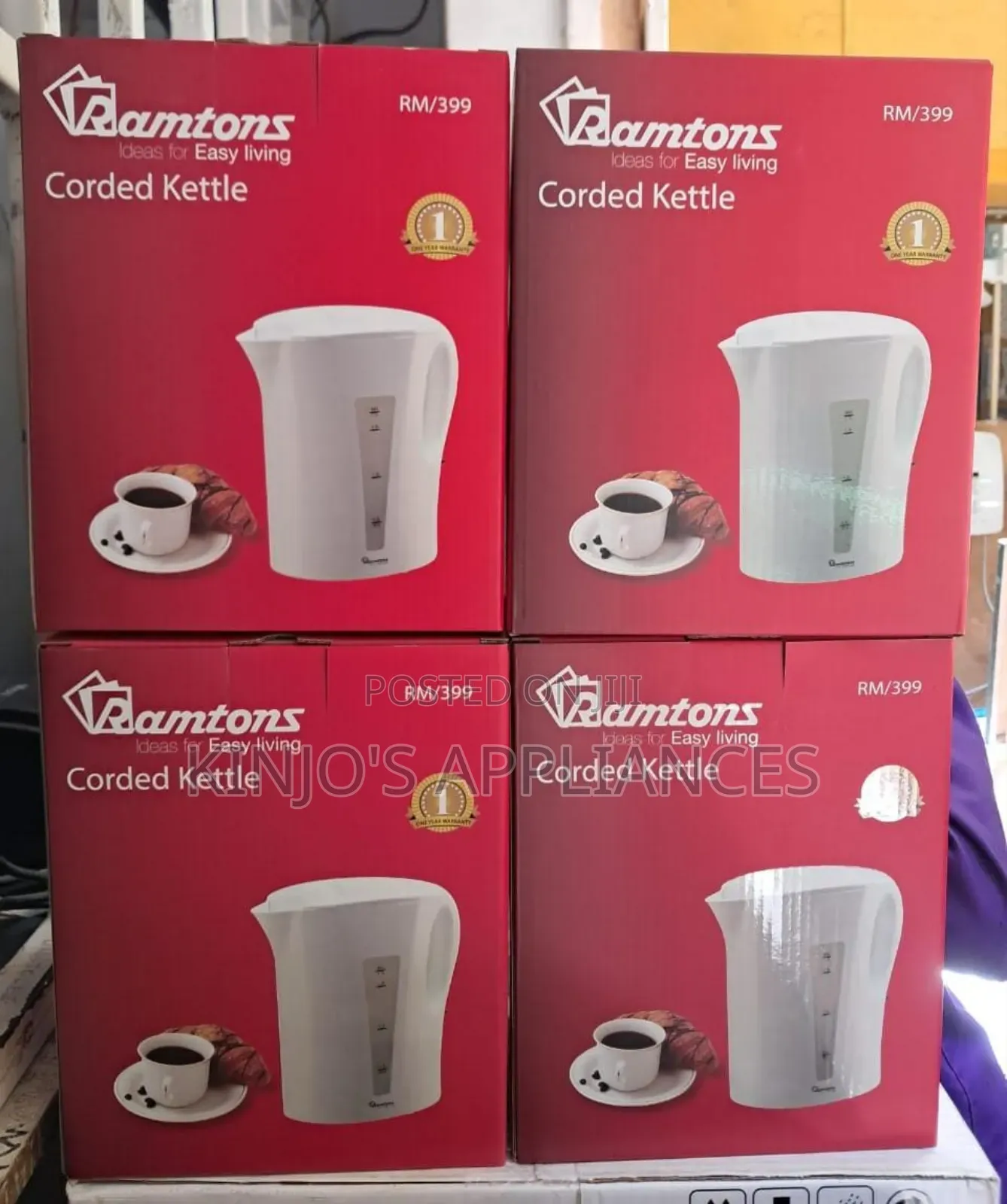 Ramtons Corded Electric Kettle (Model Rm/399) 1.7-Liter