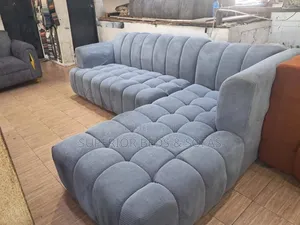 Grey Bubble L-Shaped Sofa (5 Seater)