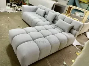 Modern Grey L-Shaped Bubble Sofa on Sale( 5 Seater)