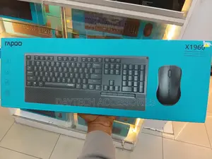 Rapoo X1960 Wireless Mouse And Keyboard Combo With Palm Rest - Black