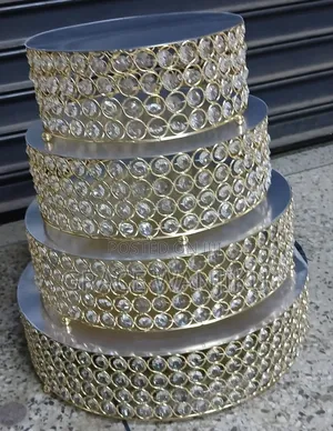 4pcs Iron Top With Crystals Cake Stand *