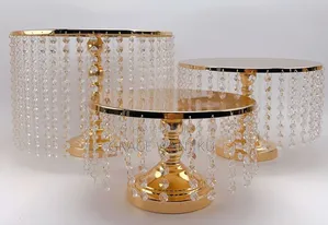 3pcs Beaded Iron Top Cake Stand *