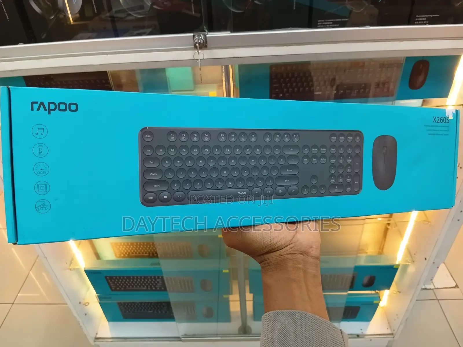 Rapoo X260s Wireless Optical Mouse, Keyboard Combo - Black