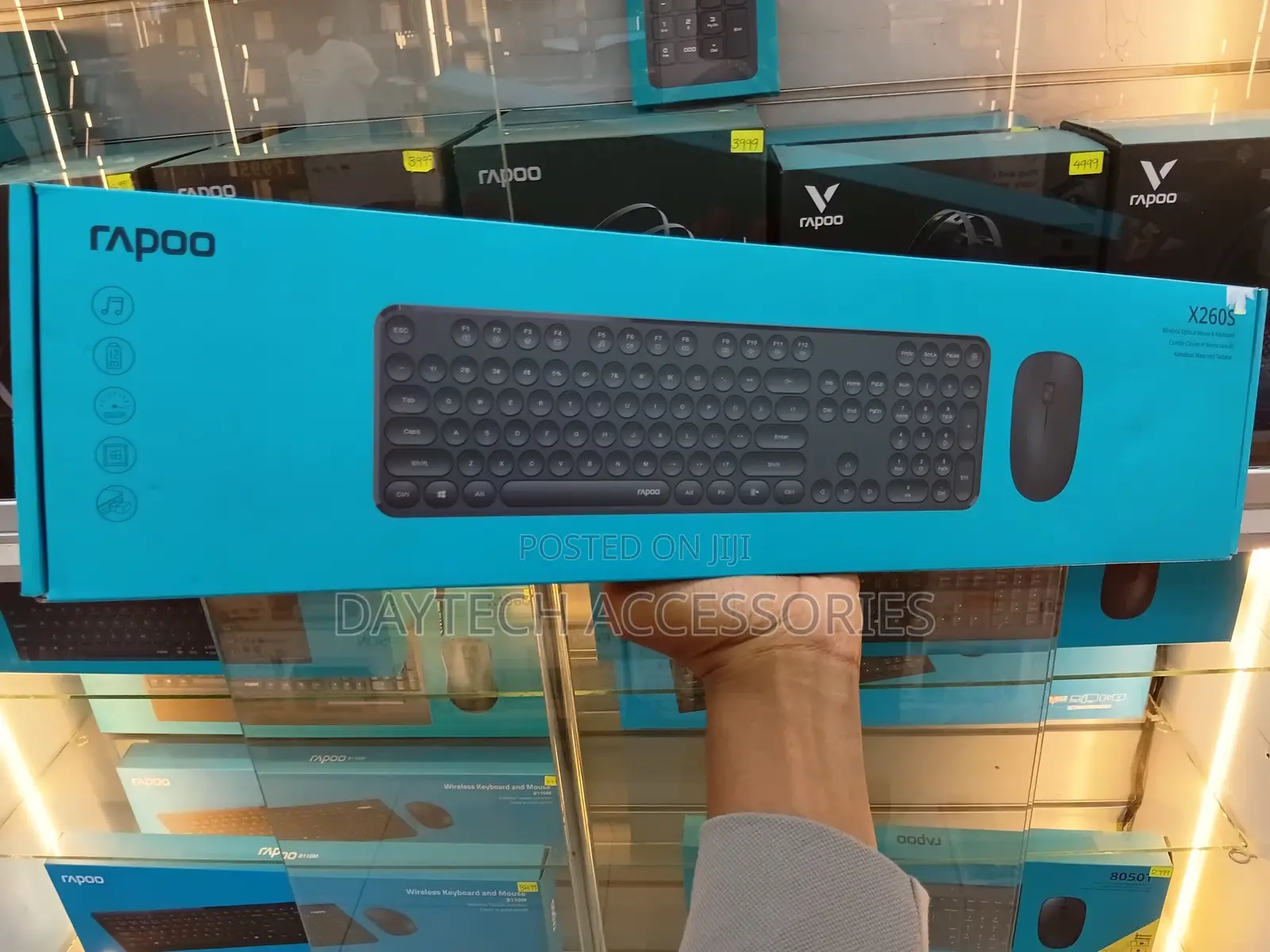Rapoo X260s Wireless Optical Mouse, Keyboard Combo - Black