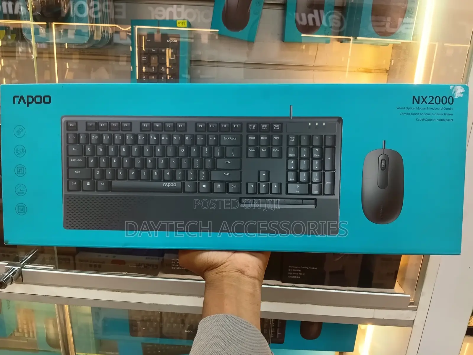 Rapoo Wired Optical Mouse Keyboard Combo - Nx2000 - Black
