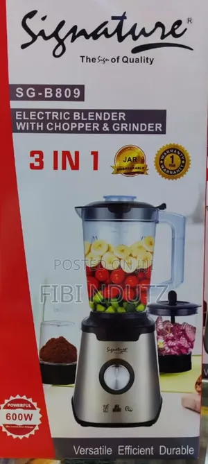 Signature Blender 3in1/Electric Blender With Chopper and Grinder