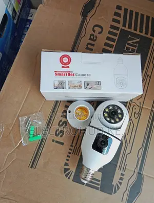 Wifi Indoor CCTV Camera - Dual Camera View V380pro App Bulb PTZ
