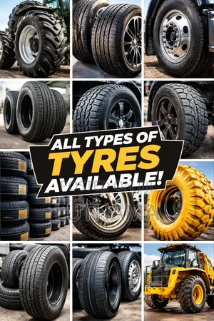All Types of Tyres, Tubes and Rims Available