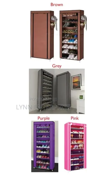 10 Layers Free Standing Shoe Rack Organizer With Cover