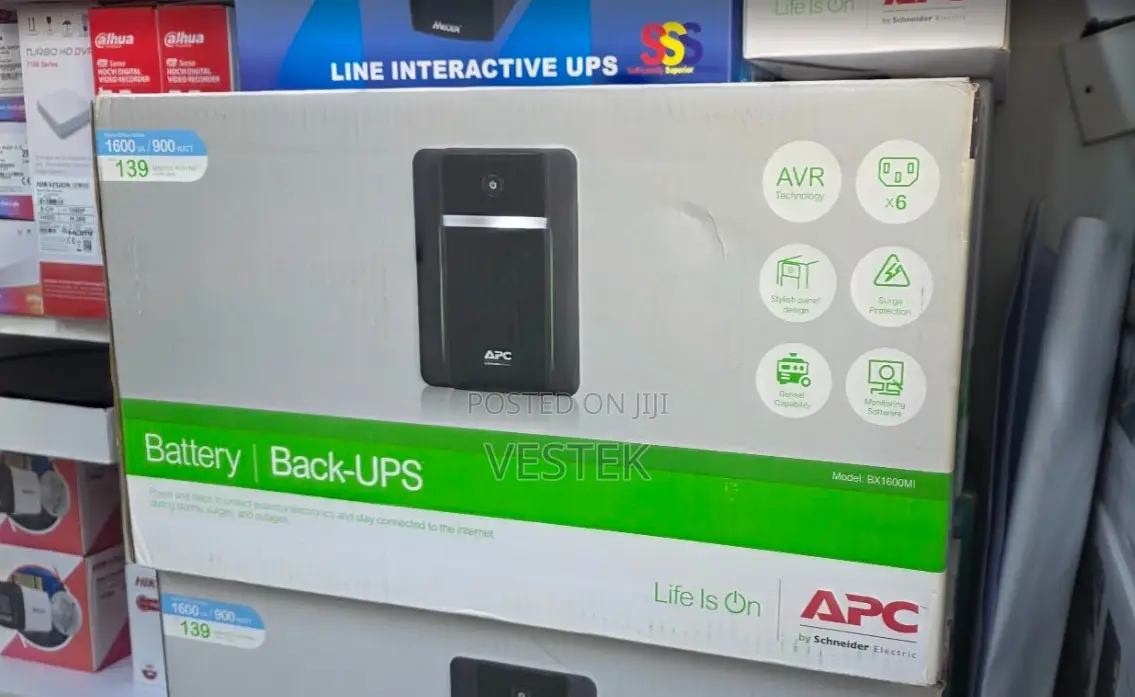 Apc Back-Ups 1600va Bx1600mi, Battery Backup Surge Protector