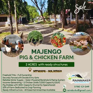 Fully Operational 2 Acre Pig Chicken Farm - Majengo, Mtwapa