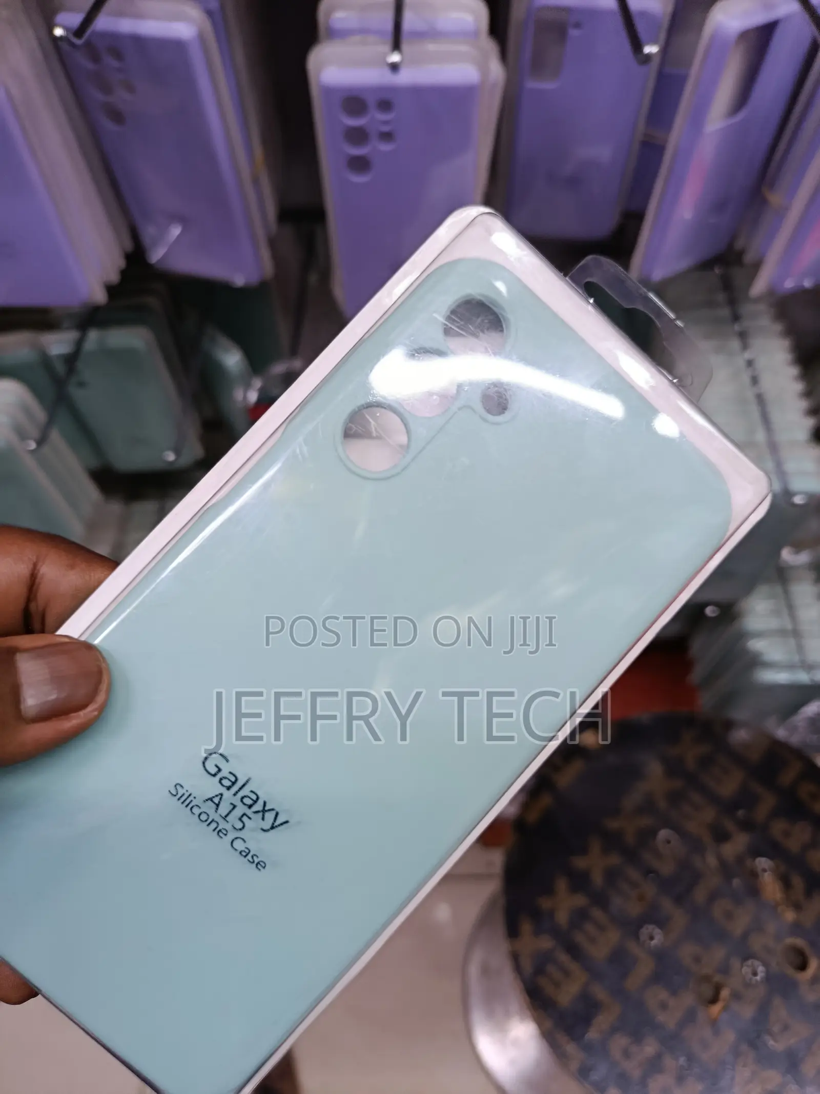 Yenap Samsung Galaxy A15 Liquid Silicone Case With Cloth Lining -Mint