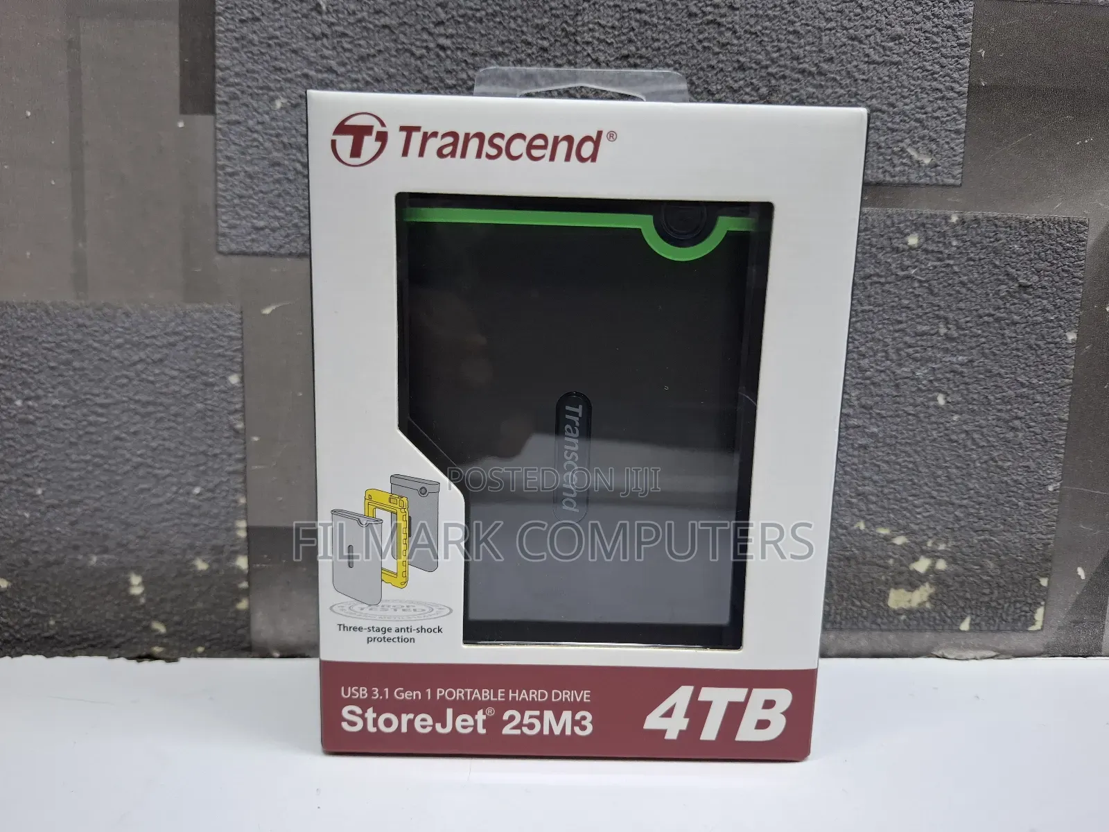 Transcend USB 3.1 Gen 1 Portable Hard Drive Storejet 25m3 4tb