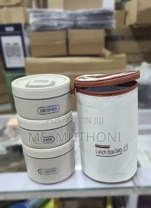 3 PCS Stainless Bento Lunch Box Set With an Insulated Thermal Bag.