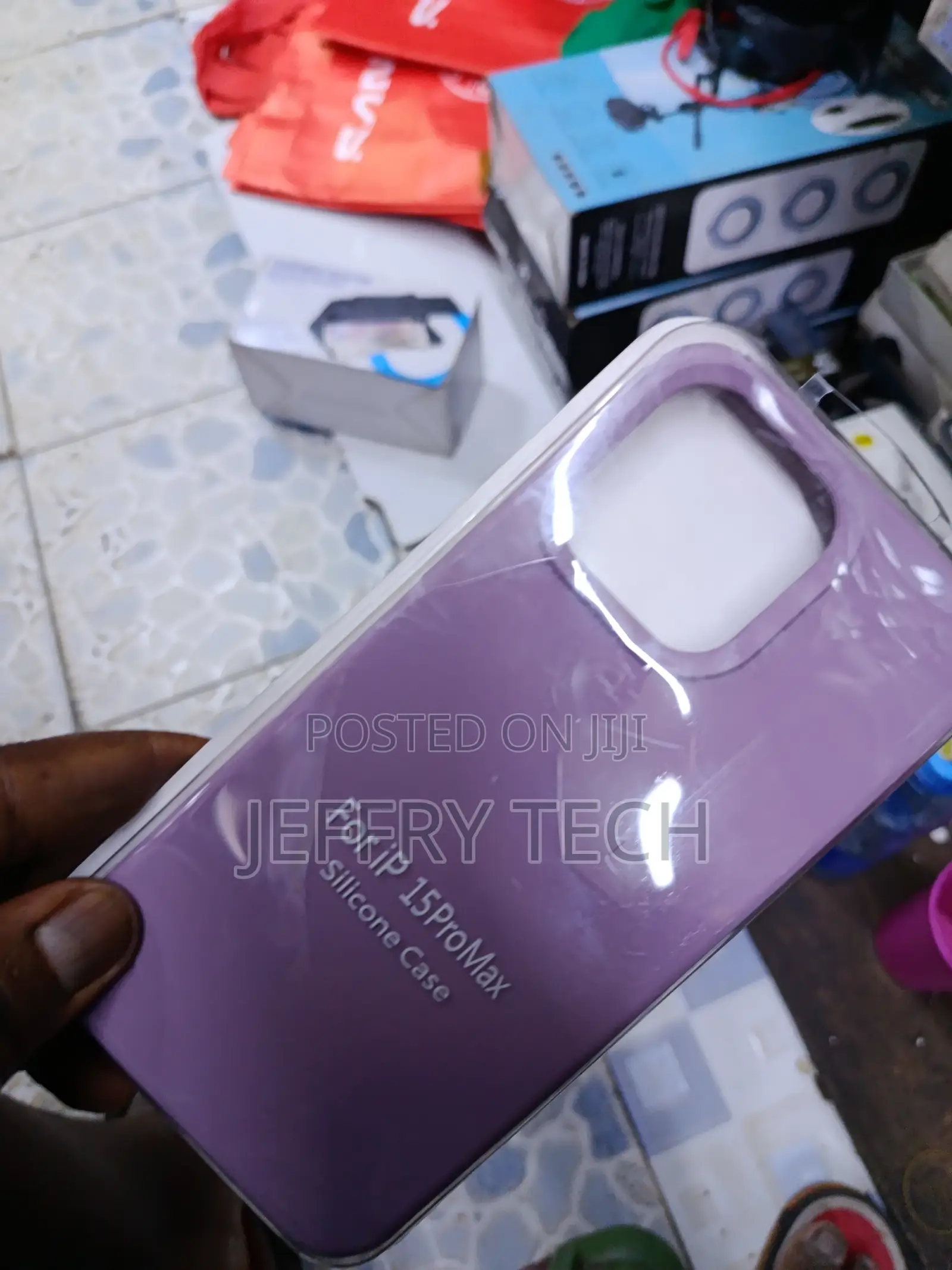 Cofker iPhone 15 Pro Max Liquid Silicone Case With Cloth Lining-Purple