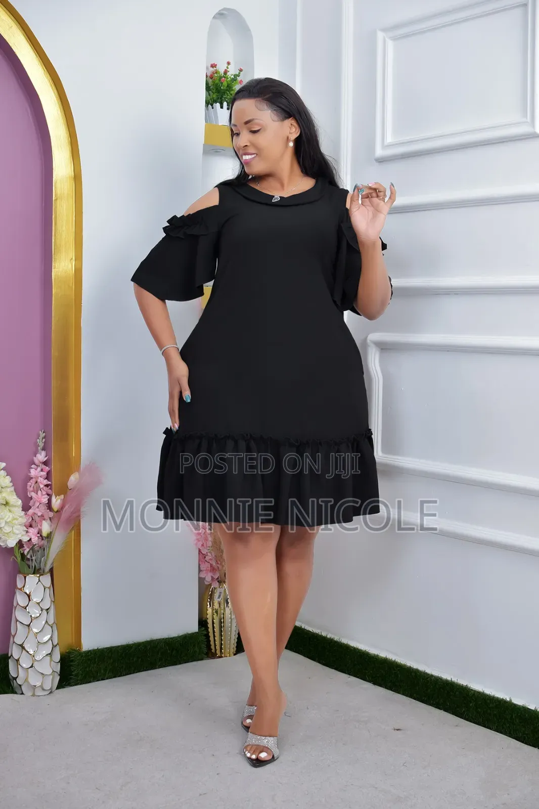 Plus Size Black Shift Dress/Pregnant Friendly