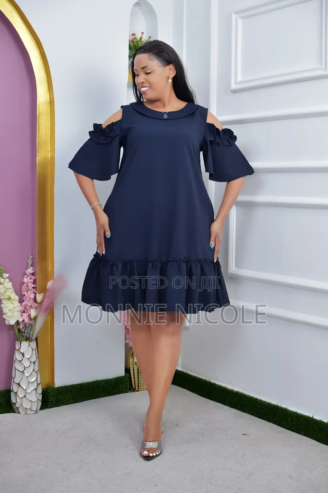 Navy Blue Shift Dress/Plus Size /Maternity