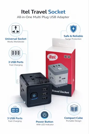 Travel Adapter Socket Cube Extension Multi Plug Portable Usb Charger