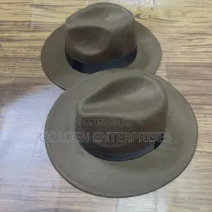 Dark Brown Wide Brim Fedora Hat