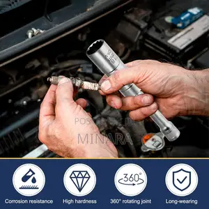 2 Pc, Magnetic Swivel Spark Plug Socket Set, 14mm 16mm, 3/8” Sockets
