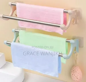 *54cm Self Adhesive Double Pole Towel Holder