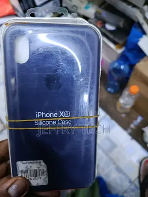 Forl iPhone Xr Liquid Silicone Case With Cloth Lining -Navy Blue